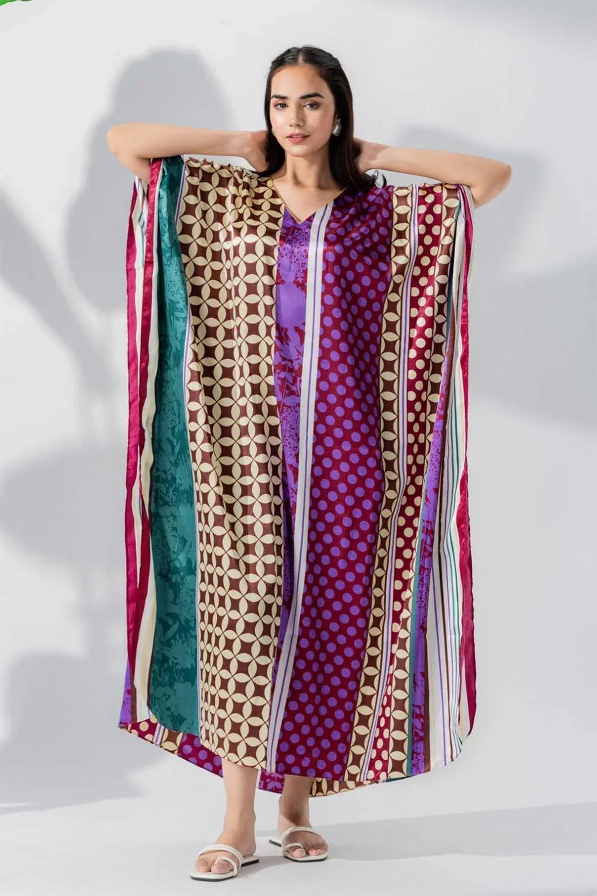 Blush Hand-Painted Embroidered Kaftan