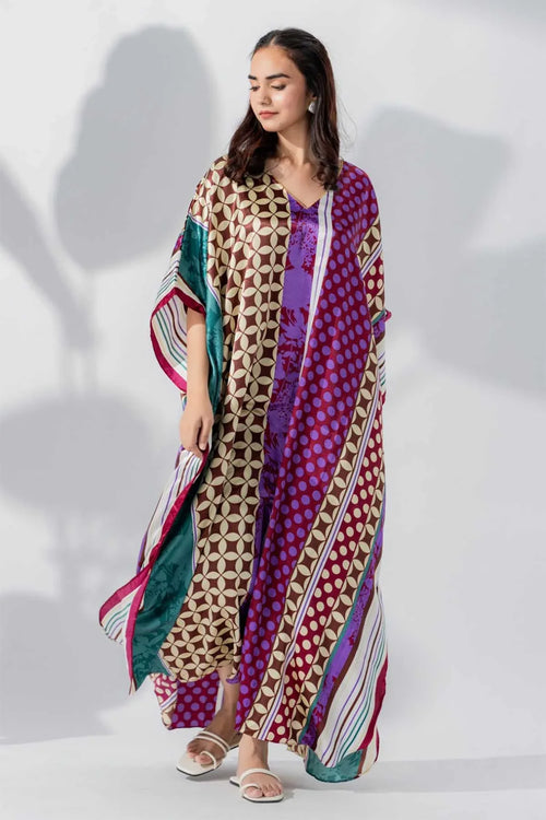 Blush Hand-Painted Embroidered Kaftan