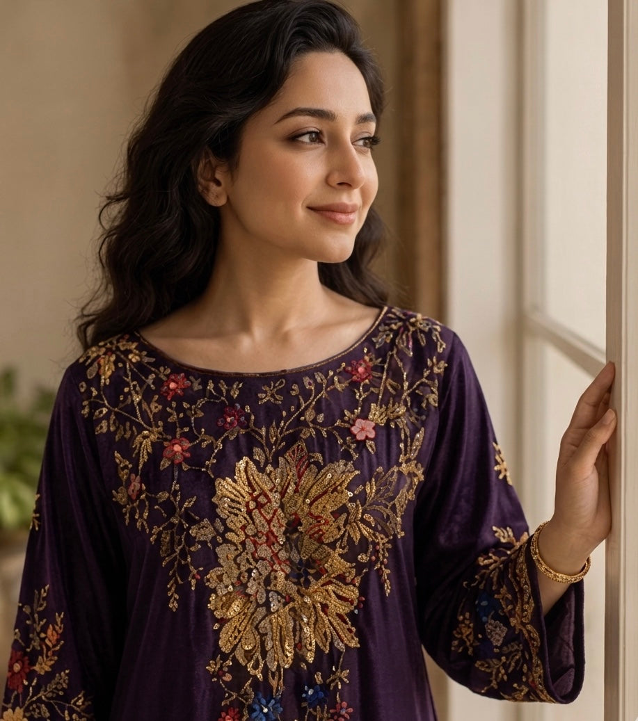 Banafsha — Embroidered pure silk