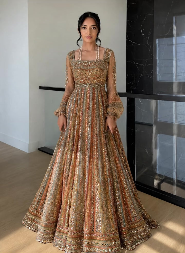 Shab-e-Tilai — Gilded Evening Gown